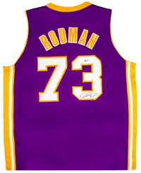 Dennis Rodman Signed Los Angeles Lakers Jersey (BECKETT) thumb 4