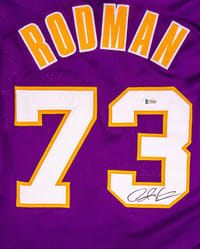 Dennis Rodman Signed Los Angeles Lakers Jersey (BECKETT) thumb 5