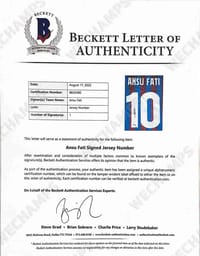 Ansu Fati Signed 2020/21 FC Barcelona Jersey (BECKETT) thumb 8