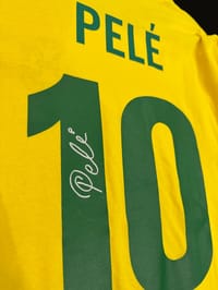 Pelé Signed 1970 Brazil Retro Jersey (BECKETT) thumb 6