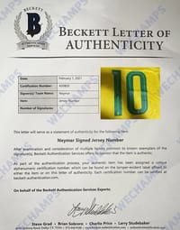 Neymar JR Signed 2022 Brazil Jersey (BECKETT) thumb 8