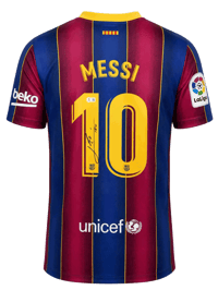 Lionel Messi Signed 2020/21 Barcelona Jersey (ICONS) thumb 4