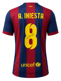 Andres Iniesta Signed 2014/15 FC Barcelona Jersey (BECKETT) thumb 4