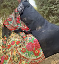 Cotton Abaya w Chiffon Tarha T4 thumb 3