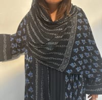 Cotton Abaya w Chiffon Tarha H1 thumb 3