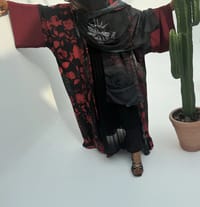 Flame Silk Abaya Georgette Tarha k2 thumb 5