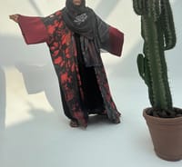Flame Silk Abaya Georgette Tarha k2 thumb 3