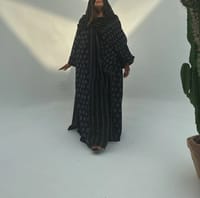 Cotton Abaya w Chiffon Tarha H1 thumb 7