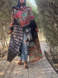 Cotton Abaya w Chiffon Tarha T4 thumb 7