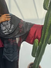Flame Silk Abaya Georgette Tarha k2 thumb 7
