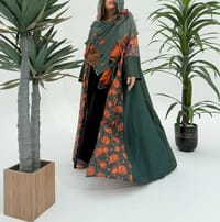 Cotton Abaya w Chiffon Tarha M15 thumb 1
