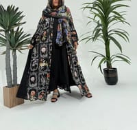 Cotton Abaya w Chiffon Tarha M2 thumb 1