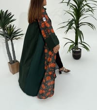 Cotton Abaya w Chiffon Tarha M15 thumb 5