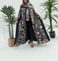 Cotton Abaya w Chiffon Tarha M2 thumb 4