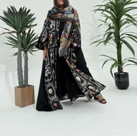 Cotton Abaya w Chiffon Tarha M2 thumb 7