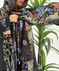 Cotton Abaya w Chiffon Tarha M2 thumb 8