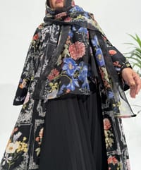 Cotton Abaya w Chiffon Tarha M2 thumb 6