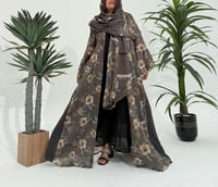Cotton Abaya w Chiffon Tarha M7 thumb 1
