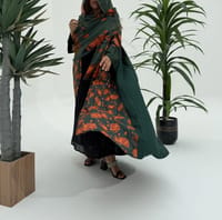 Cotton Abaya w Chiffon Tarha M15 thumb 7
