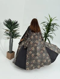 Cotton Abaya w Chiffon Tarha M7 thumb 2