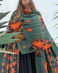 Cotton Abaya w Chiffon Tarha M15 thumb 6