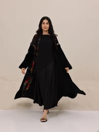 Velvet Abaya w Velvet Tarha V25 thumb 4