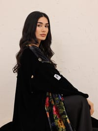 Velvet Abaya w Velvet Tarha V25 thumb 9