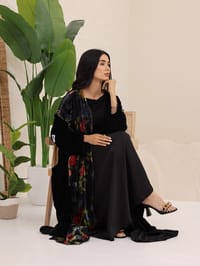 Velvet Abaya w Velvet Tarha V25 thumb 6