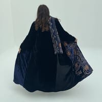 Velvet Abaya w Velvet Tarha A11 thumb 2
