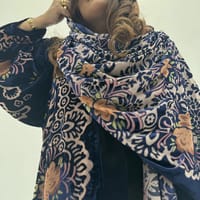 Velvet Abaya w Velvet Tarha A11 thumb 4