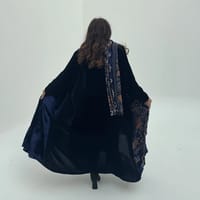 Velvet Abaya w Velvet Tarha A11 thumb 5
