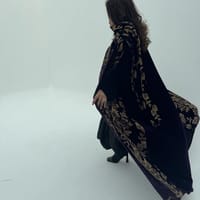 Velvet Abaya w Velvet Tarha A12 thumb 4