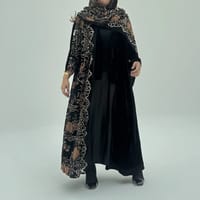 Velvet Abaya w Velvet Tarha A4 thumb 6