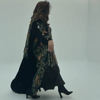 Velvet Abaya w Velvet Tarha A25 thumb 2