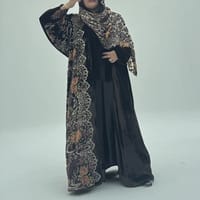 Velvet Abaya w Velvet Tarha A7 thumb 7