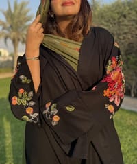 Pashmina Wool Abaya w Georaget Tarha T3 thumb 2