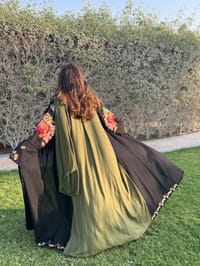 Pashmina Wool Abaya w Georaget Tarha T3 thumb 3