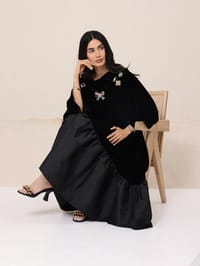 Black Velvet with Tafta Kaftan R2 thumb 6