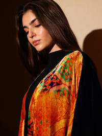 Velvet Abaya w Chiffon Tarha J8 thumb 7