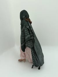 Silky Cotton Abaya w Cotton Tarha C3 thumb 1