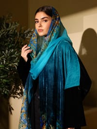 Velvet Abaya w Chiffon Tarha J9 thumb 9