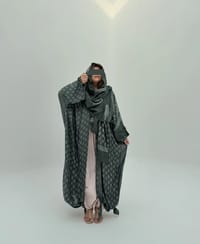 Silky Cotton Abaya w Cotton Tarha C3 thumb 7