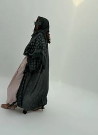 Silky Cotton Abaya w Cotton Tarha C3 thumb 8