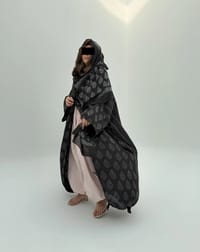 Silky Cotton Abaya w Cotton Tarha C5 thumb 1