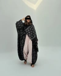 Silky Cotton Abaya w Cotton Tarha C5 thumb 2