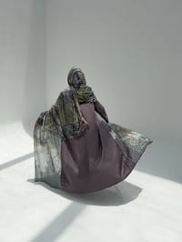 Cotton Abaya w Chiffon Tarha A4 thumb 6