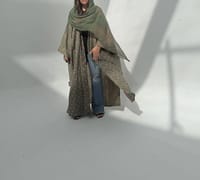 Cotton Abaya w Cotton Tarha E28 thumb 1