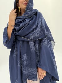 Silky Cotton Abaya w Cotton Tarha C4 thumb 3