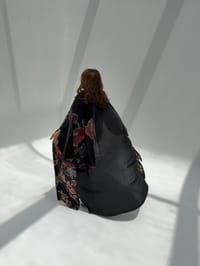 Crepe-Silk Abaya w Chiffon Tarha E1 thumb 5
