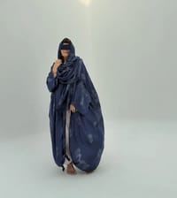 Silky Cotton Abaya w Cotton Tarha C4 thumb 9